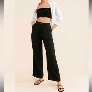 Donni Black Linen Pant